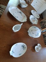 Biedermeier Elbogen tálalókészlet nefelejcs mintával