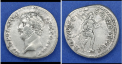 Roman Silver Hadrian Denarius, 117-138 AD, Very Good Condition