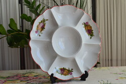 ARPO Curtea de Argeș Romanian Porcelain 7-Compartment Serving Platter with Rose Pattern, 30 cm