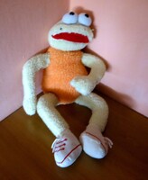 Régi vidám, nagy méretű Michel Toys béka plüssfigura kb. 49 cm 2000-es évekből