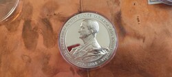 Kósa István: 4 uncia (124,4 GR) szín EZÜST óriás érem – Csendőrség / Horthy  + Certi