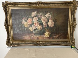Béla Czene Jr. - Still Life in a Decorative Frame 60x105