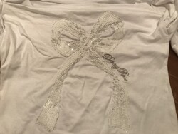 DENNY ROSE - FELSŐ - FLITTERES - HÍMZETT mell - 66 cm - hossz - 52 cm - PAMUT - SZTRECCS -  HIBÁTLAN