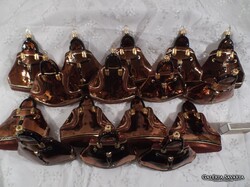 KARÁCSONYFADÍSZ - TÁSKA - ÜVEG - 12 x 11 x 4 cm - HOLLAND - VASTAG  - HIBÁTLAN