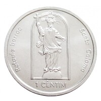 Andorra,1 centim 2004 - Barokk oltárkép a Santa Coloma-templomban aUNC+ aluminium