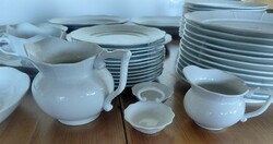 Herendi fehér porcelán étkészlet (Osier) – 12 személyes, masszába nyomott jelzéssel