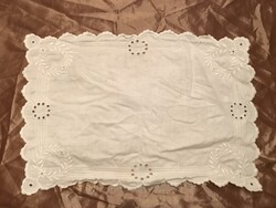 RISELT - HÍMZETT - TERÍTŐ - 38 x 26 cm - RÉGI  - VASTAG - LENVÁSZON - HIBÁTLAN