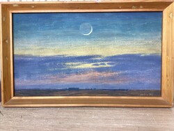 Péter Erdős (1938 - 2024), painting titled New Moon.