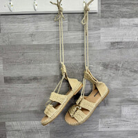Styleloop világosbarna/bézs fonott női szandál 38