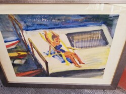 Baranyó Sándor (1920-2001) Napfürdőzés A Tiszánál