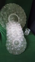 Vintage pressed glass dessert set – 5 pcs – 29 and 16 cm