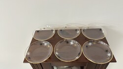 Salgótarján Glassworks Compote Small Plate Set with Star Pattern