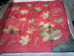 Őszi grafikájú valódi silk kendő