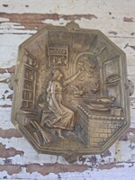 Antik bronz dísztálka / hamutartó – Hamupipőke jelenettel (szép állapotban)