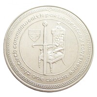 Man sziget,1 crown 1984 - Nemzetközösségi Parlamenti Konferencia - Házelnöki szék aUNC+ nikkel
