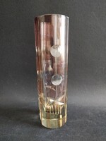 Vintage Sklo Union préselt üveg váza – František Pečený (19 cm)
