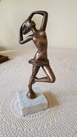 Bronz női akt szobor 24 cm.