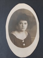 Antik fotó Fiatal nő  portréja, dedikált eredeti fénykép, 1918