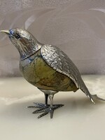 LARGE ANTIQUE SILVER BIRD WITH DETAILED WORKMANSHIP
