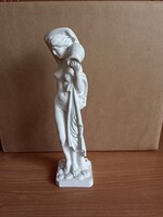 Elegáns görög női akt szobor (alabástrom/gipsz utánzat, 26 cm)