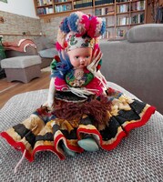 Antik / retro nagy matyó népviseletes baba – hiánytalan ruházattal (40 cm)