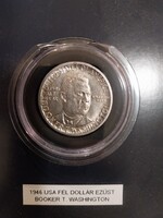 1946 EZÜST USA fél dollár Booker T. Washington