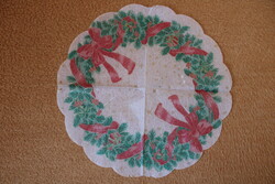 Old, round, thin tissue napkin