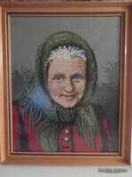 GOBELIN - 56 x 46 cm - FRAME 4 x 3 cm - NEEDLEWORK GOBELIN - GLASS-COATED - PERFECT CONDITION