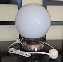 Space Age asztali lámpa gömb burával és krómozott talppal