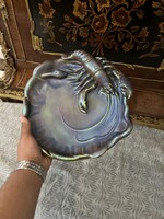 Rare Zsolnay Art Nouveau Blue Eosin Rákos Plate – 30 cm,