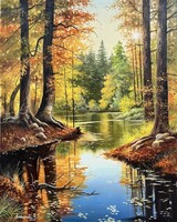 LEÁRAZVA Dabronaki Őszi tópart 50x40 cm