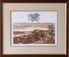 Gaal Domokos – Pest és Buda 1855 – eredeti rézkarc, 30 × 39 cm