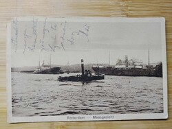 Antik lap,Hollandia, Rotterdam, kilátás a Maas folóra, hajók, 1925