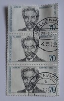 1975 Albert Schweitzer születésének 100. évfordulója  (összefüggő függőleges hármascsík)
