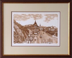 Gaal Domokos – Út a Tabánba – eredeti rézkarc, 26,5 × 39 cm
