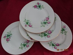 5 db együtt eladó Bolgár porcelán, rózsa mintás süteményes tányér, átmérője 19,5 cm. Vanneki!