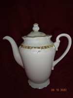 Csehszlovák porcelán, kávékiöntő arany díszítéssel, magassága 18 cm. Vanneki!