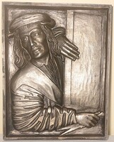 Relief Wall Panel. Self-Portrait of Austrian Sculptor Anton Pilgram.