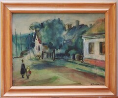 (N) Houchard Iván (1921-) : Vörösberényi Templom-téren