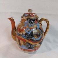 Antik japán Satsuma moriage kézzel festett porcelán kancsó / teáskanna (14,5cm)