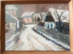 Rudolf Merényi pastel street scene detail
