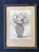 Still life with flowers, daddy Béla 1929 x .13. With signal.