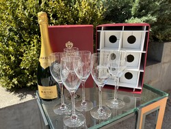 CHAMPAGNE CLUB - KRUG – 6 darabos vintage pezsgőspohár szett eredeti KRUG dobozban