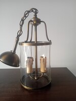 Vintage French 2-Light Lantern Pendant Lamp