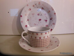COFFEE SET - 3 pcs - PORCELAIN - TERZI - 20 cm - 16 cm - cup 2.5 dl