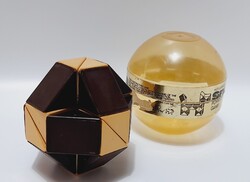 Kisméretű bűvös kígyó játék, Rubik, dobozával