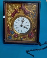 19th Century Black Forest Copper Plate Hunting Motif Wall Clock