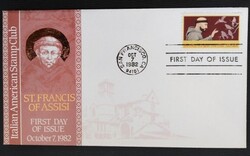 USAf1604 / USA 1982 Assisi Szent Ferenc bélyeg FDC-n