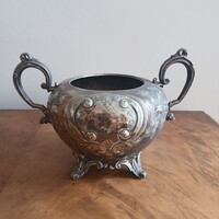Large Mesmerizing Antique Silver-Plated Sugar Bowl (15x21.8x14.7 cm)