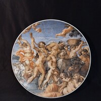 Bareuther Waldsassen Carracci: Bacchus és Ariadné diadala fali dísztányér (Átmérő: 29,5 cm)
